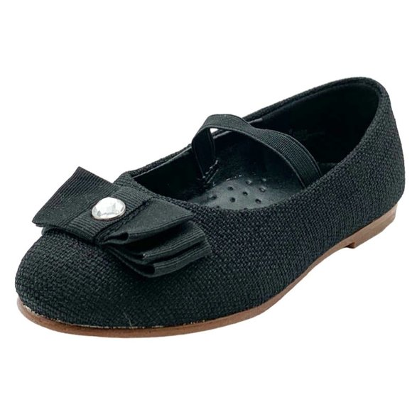 L'Amour Other - L'Amour Flat With Rhinestone and Bow Toddler 10, Black